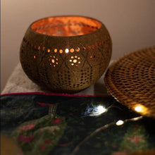 Load image into Gallery viewer, COCONUT SHELL TEA LIGHT HOLDER
