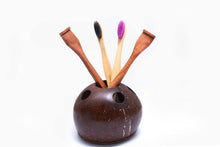 Load image into Gallery viewer, COCONUT SHELL TOOTHBRUSH STAND

