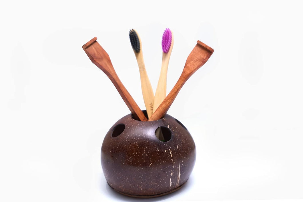 COCONUT SHELL TOOTHBRUSH STAND