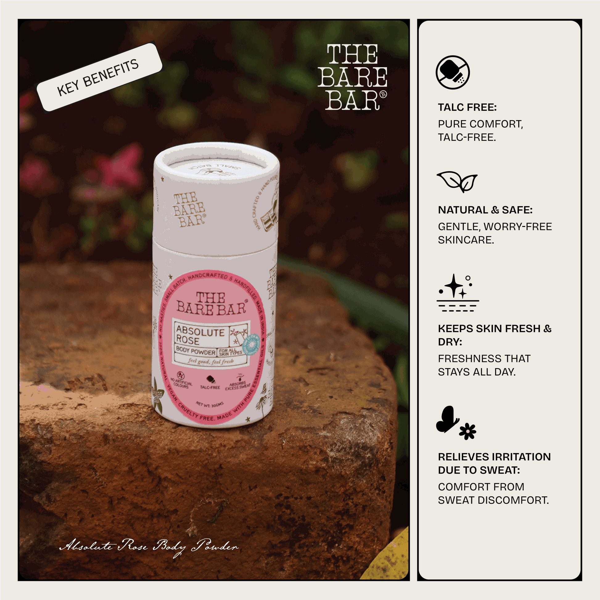 Rose Body Powder (Talc Free)