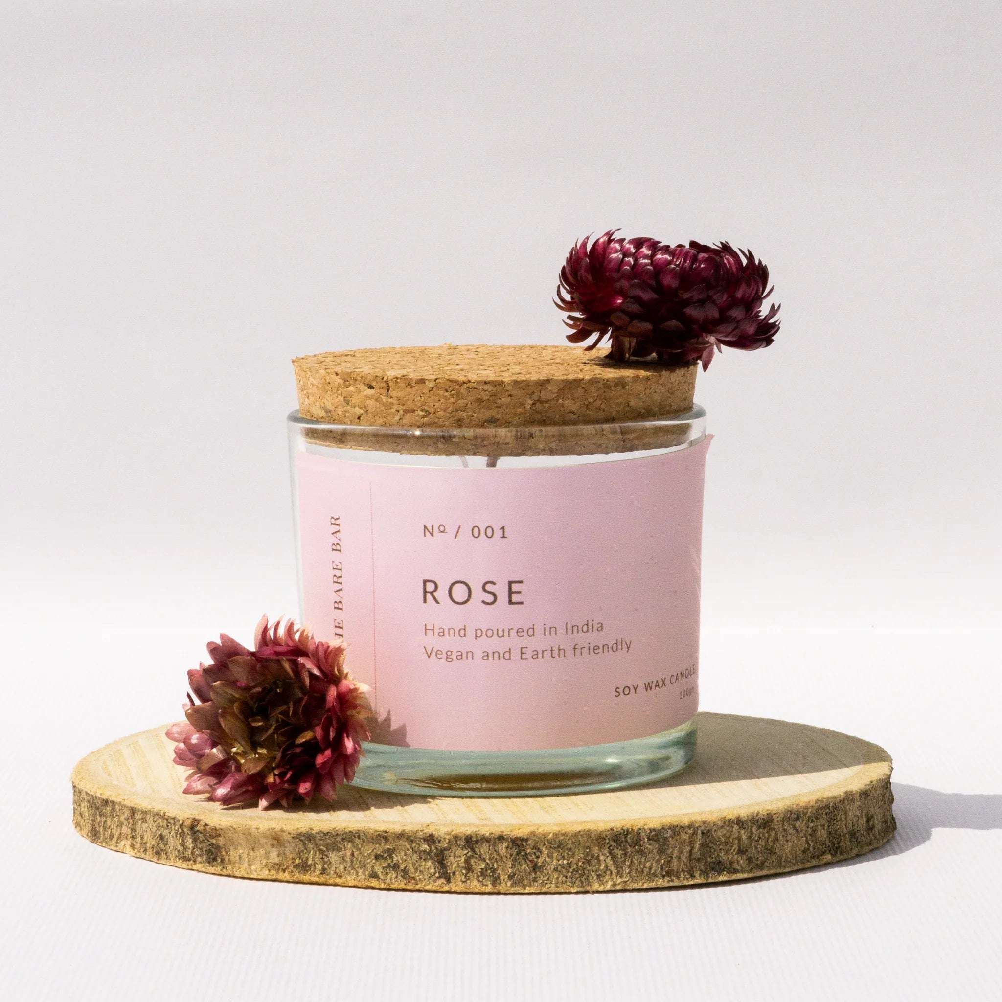 Rose Glass Jar Candle