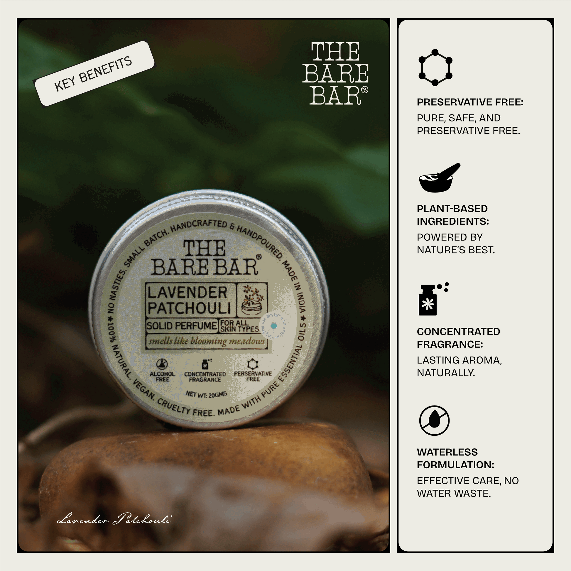 Lavender Patchouli Solid Perfume - Main Image