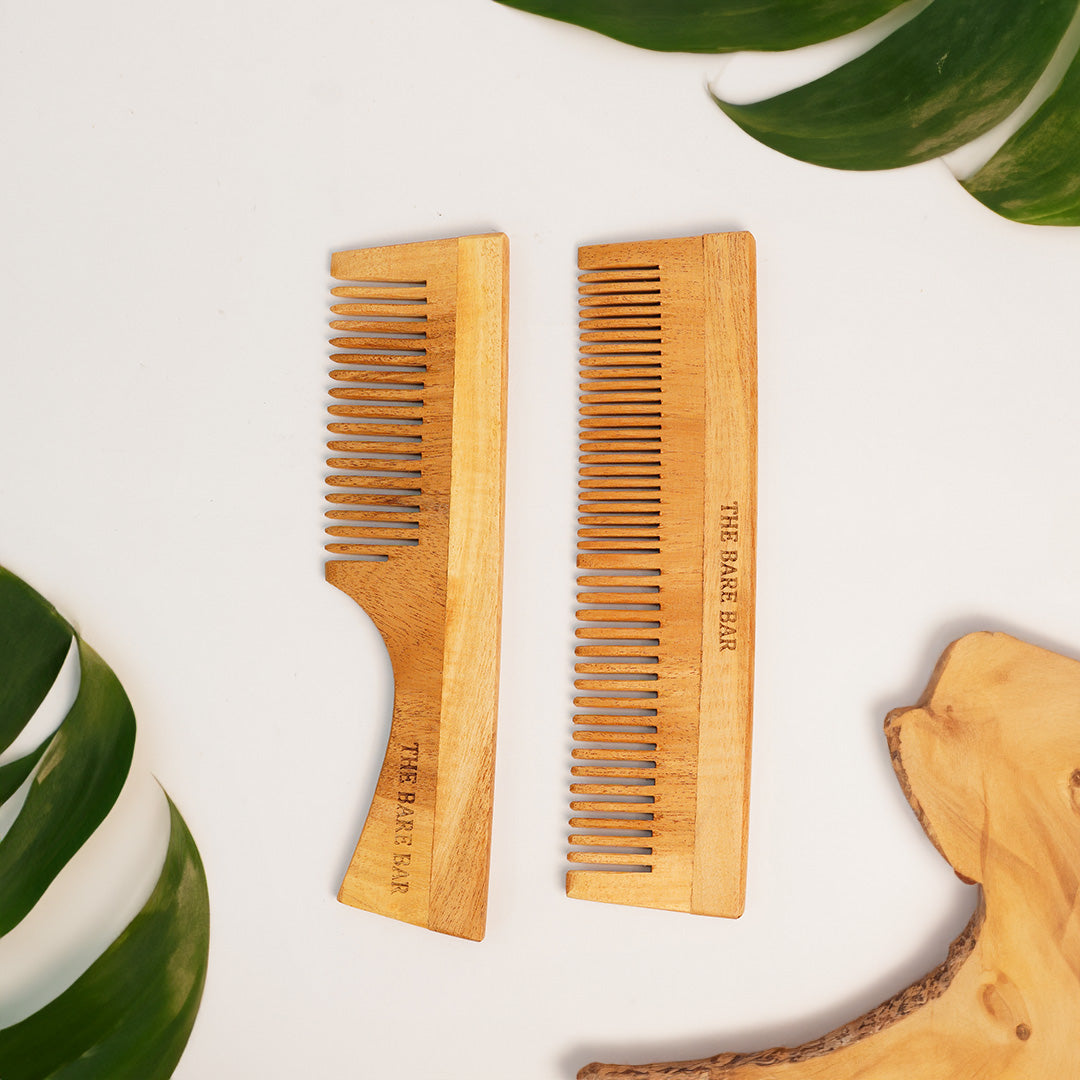 Neem Handle and Regular Comb Set