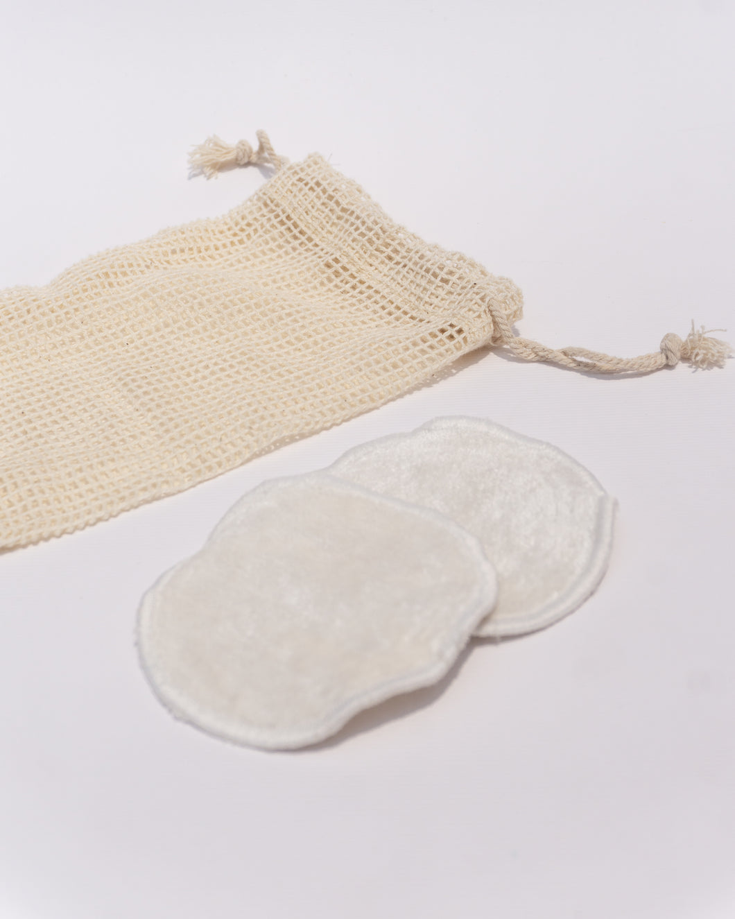 BAMBOO FACE WIPES & MESH BAG FOR WIPES